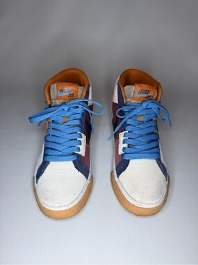 Nike Women’s High-Top Sneakers — Blue/Orange/White/Burgundy